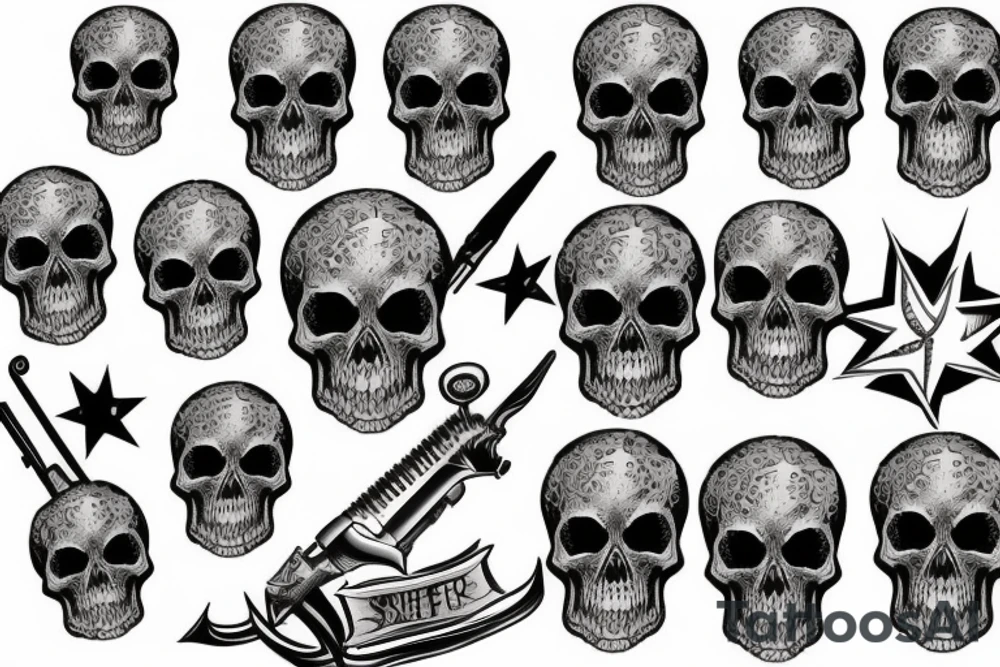 skull military tattoo idea