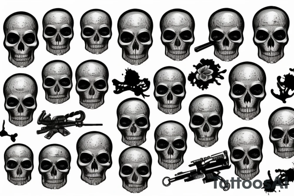 skull military tattoo idea