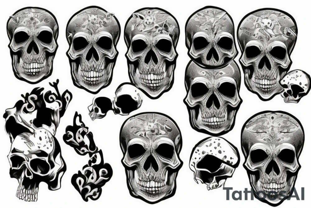 skull military tattoo idea