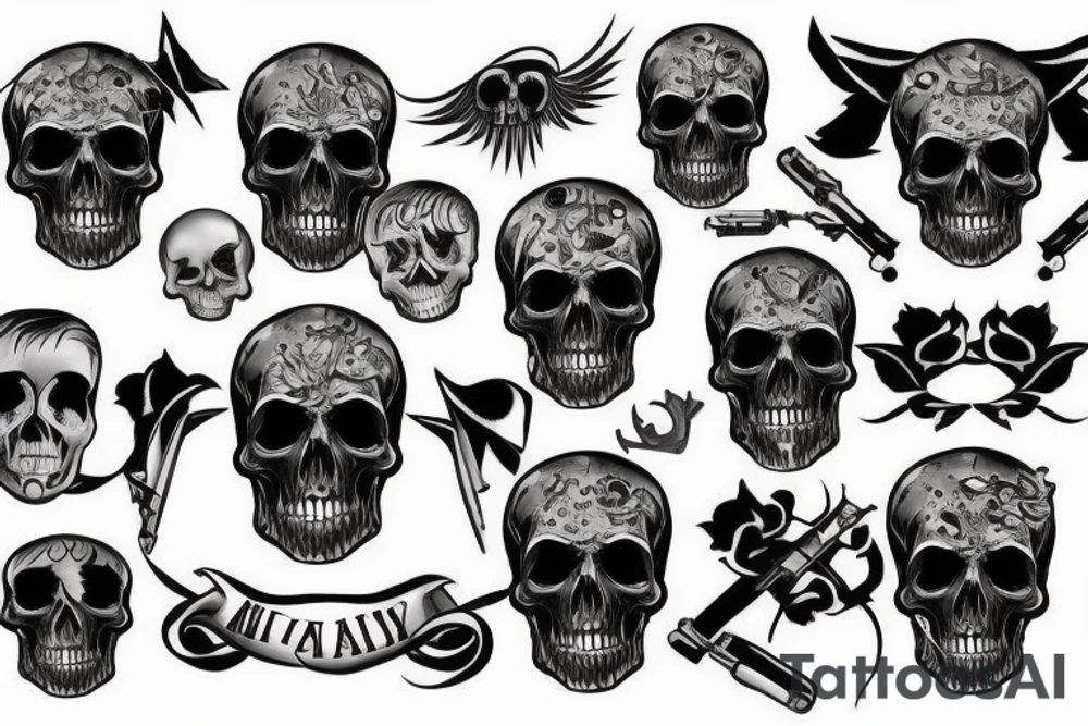 skull military tattoo idea
