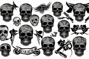 skull military tattoo idea