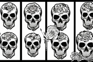skull military tattoo idea