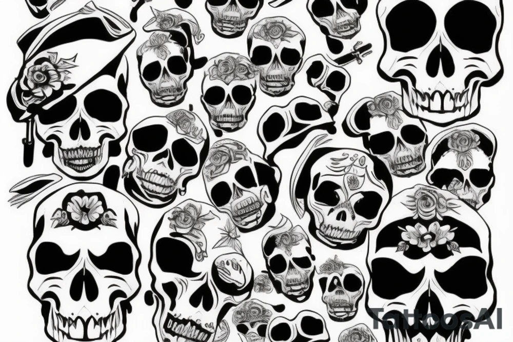 skull military tattoo idea