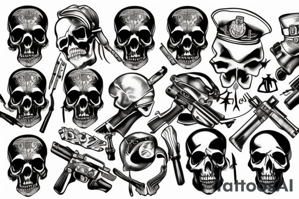 army skull tattoo idea