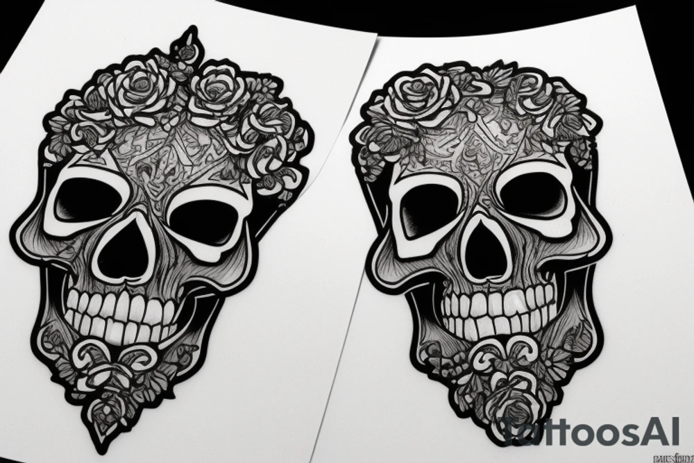 combat skull tattoo idea