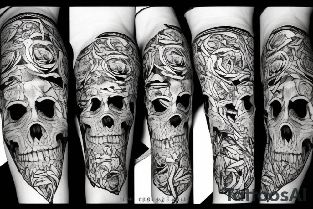 combat skull tattoo idea