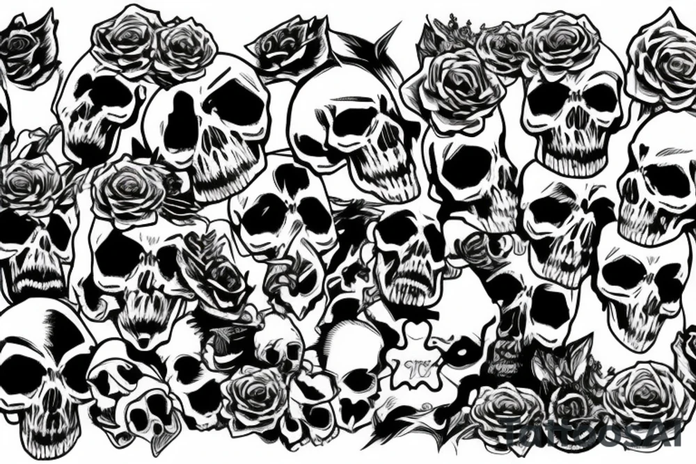 combat skull tattoo idea