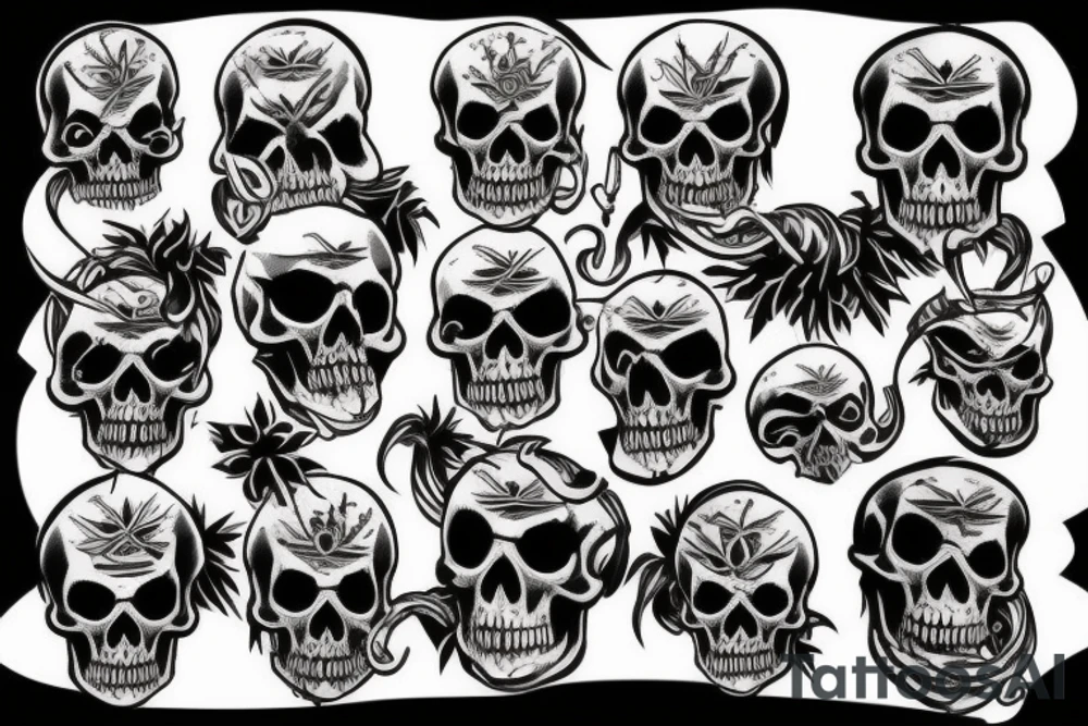 combat skull tattoo idea