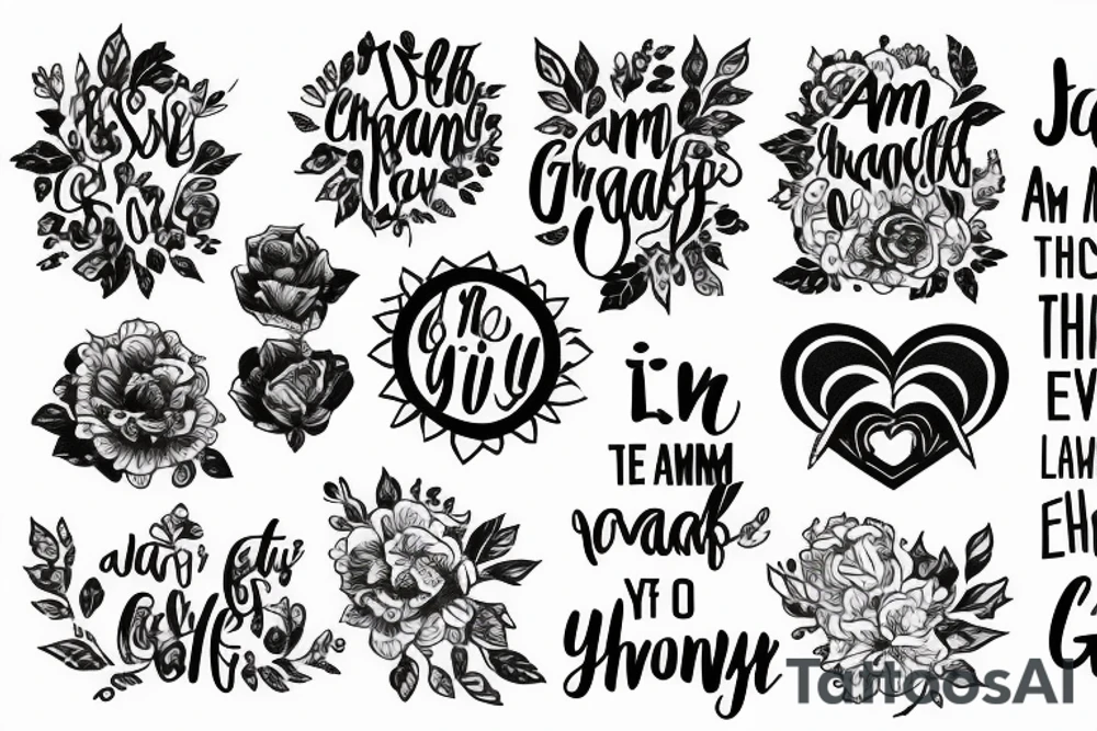Just the Phrase: I am grateful for everything I have, everything I know, everything I am tattoo idea Just the Phrase: I am grateful for everything I have, everything I know, everything I am tattoo idea