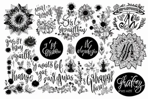 Just the Phrase: I am grateful for everything I have, everything I know, everything I am tattoo idea