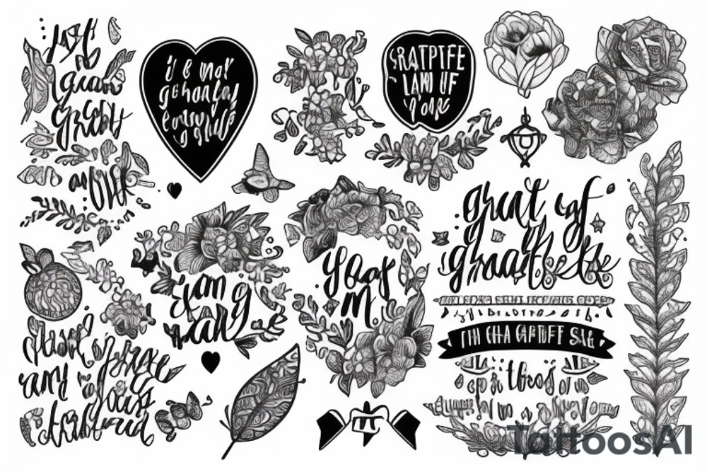 Just the Phrase: I am grateful for everything I have, everything I know, everything I am tattoo idea