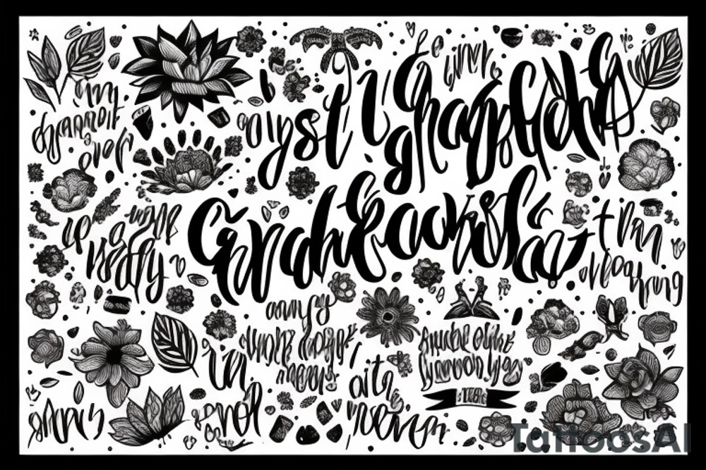 Just the Phrase: I am grateful for everything I have, everything I know, everything I am tattoo idea