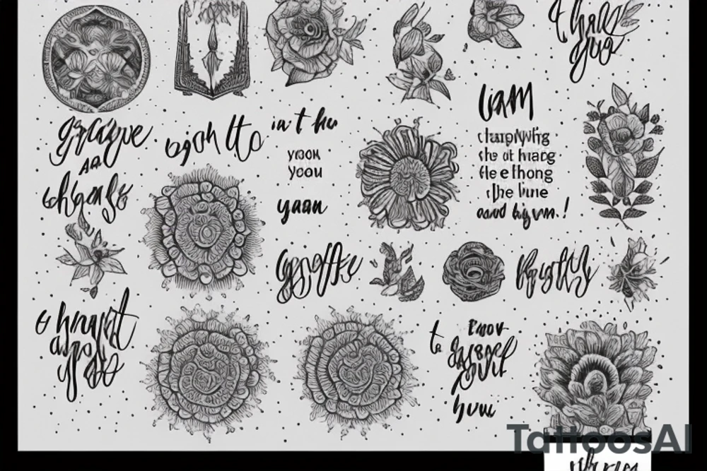 Just the Phrase: "I am grateful for everything I have, everything I know, everything I am" tattoo idea