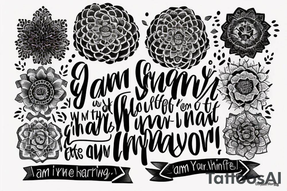 I want to tattoo the Phrase: "I am grateful for everything I have, everything I know, everything I am" tattoo idea