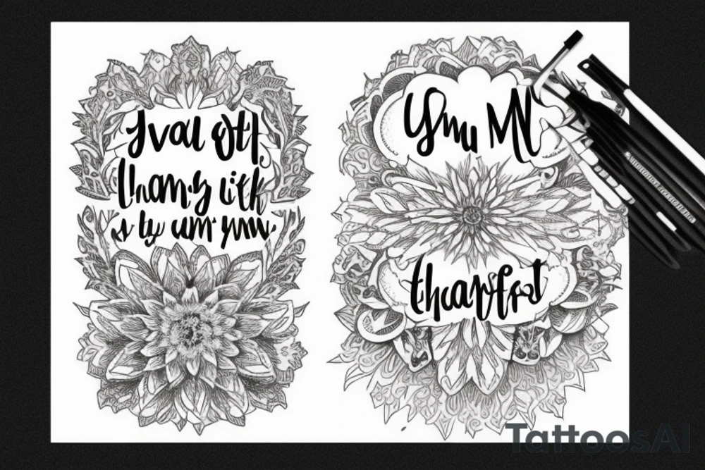 I want to tattoo the Phrase: "I am grateful for everything I have, everything I know, everything I am" tattoo idea
