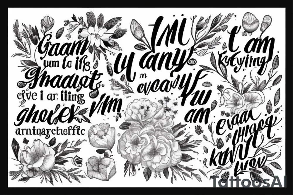 I want to tattoo the Phrase: "I am grateful for everything I have, everything I know, everything I am" tattoo idea