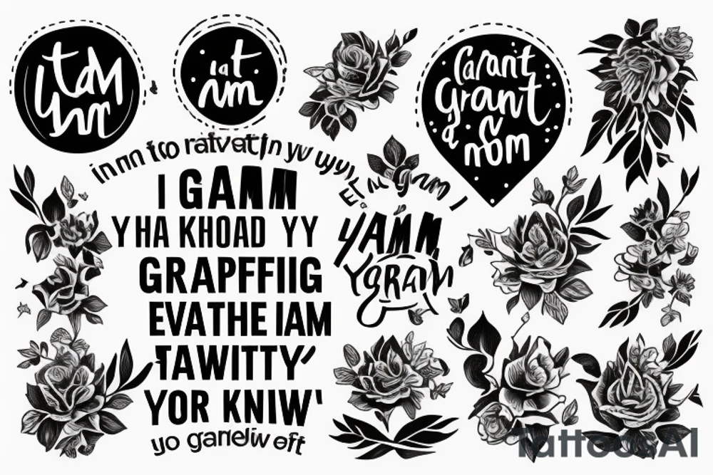 I want to tattoo the Phrase: "I am grateful for everything I have, everything I know, everything I am" tattoo idea