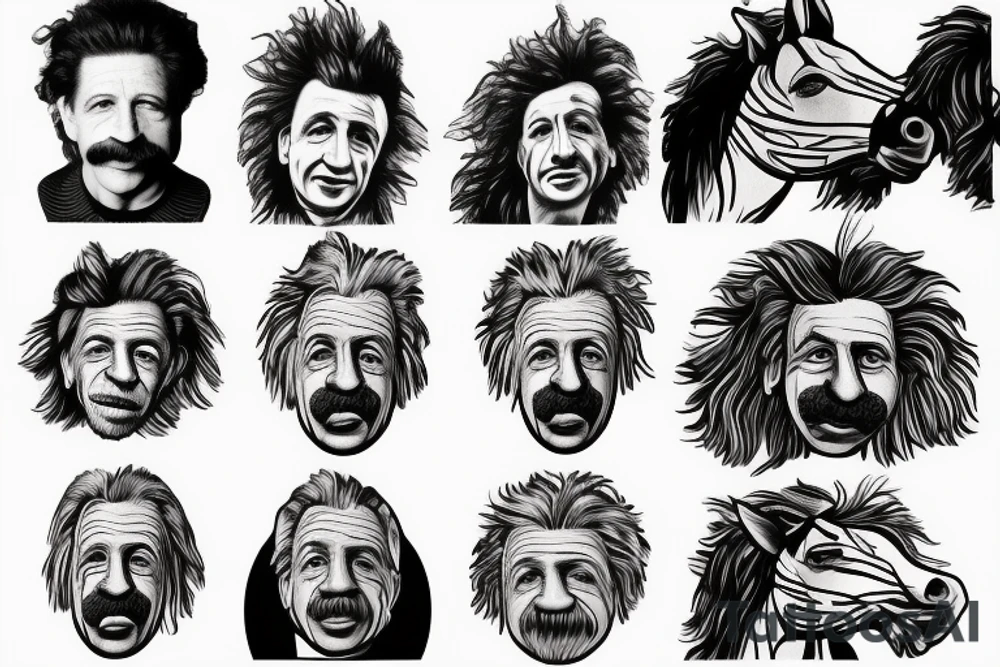 horse with Einstein's face tattoo idea