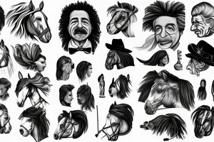 horse with Einstein's face tattoo idea