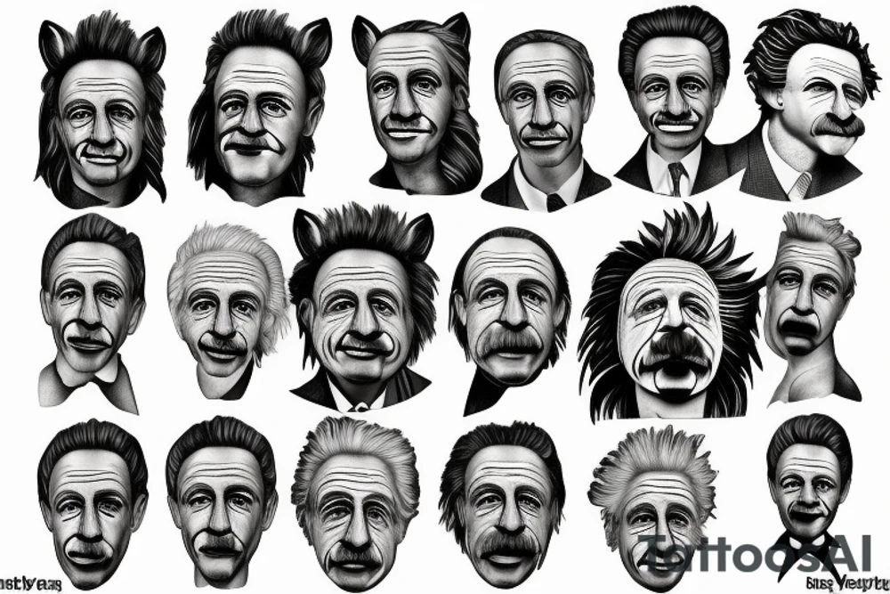 horse with Einstein's face tattoo idea