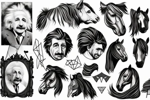 horse with Einstein's face tattoo idea