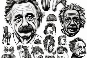 horse with Einstein's face tattoo idea