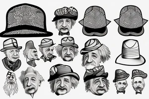 Albert Einstein wearing a hat tattoo idea