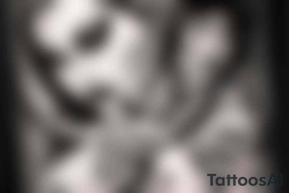 heaven and hell scene with realistic female face tattoo idea heaven and hell scene with realistic female face tattoo idea