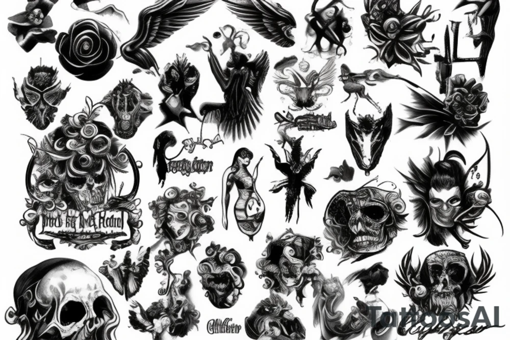 heaven and hell scene tattoo idea