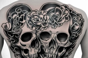 back piece scull tattoo idea