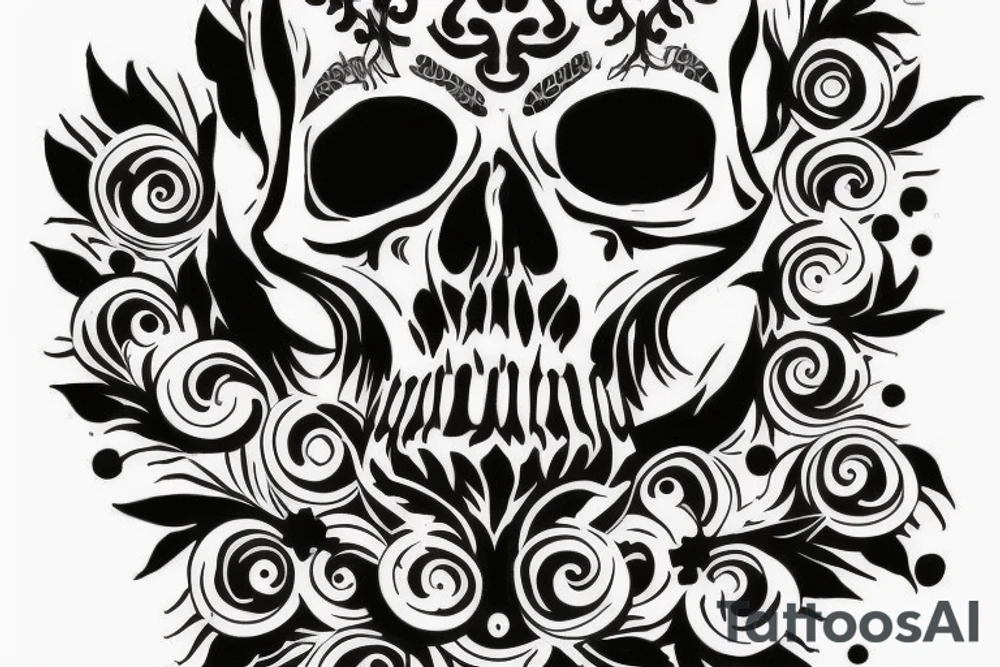 back piece scull tattoo idea