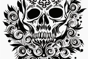 back piece scull tattoo idea