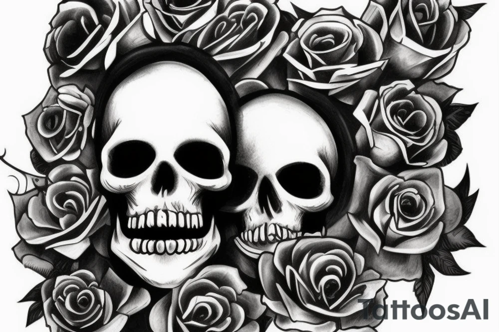 back piece scull tattoo idea