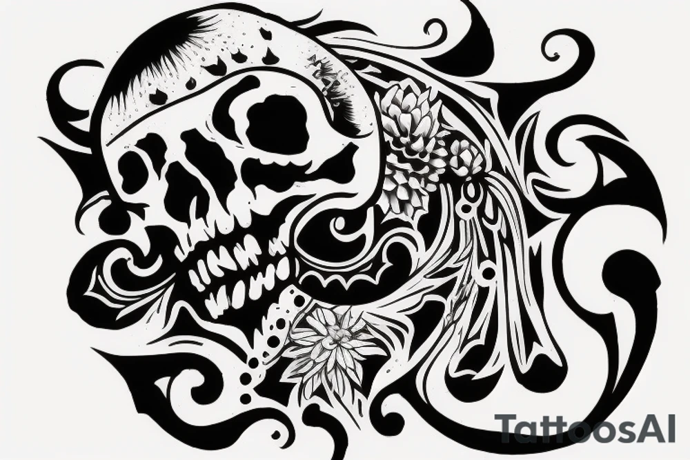 back piece scull tattoo idea