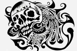 back piece scull tattoo idea