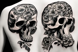 back piece scull tattoo idea