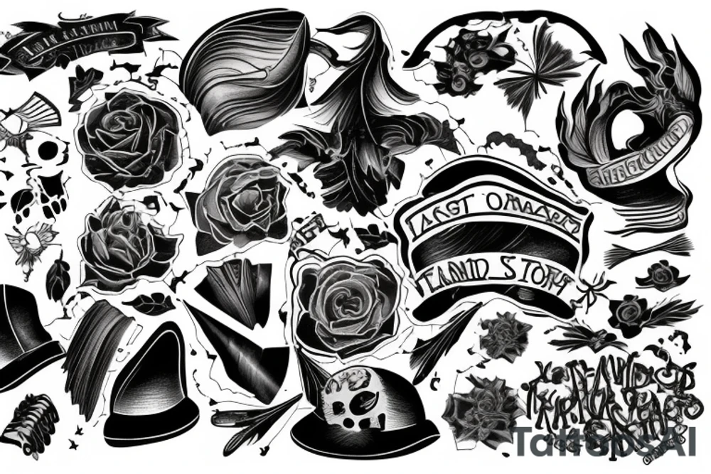 Tornado touch down on field with wind and debris tattoo idea