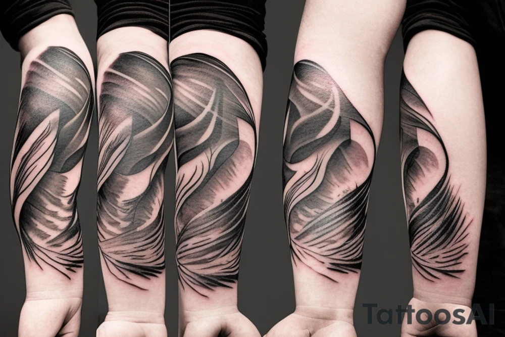 Tornado touch down on field with wind and debris tattoo idea