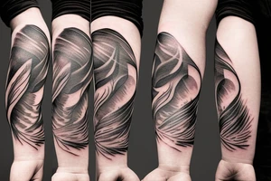 Tornado touch down on field with wind and debris tattoo idea
