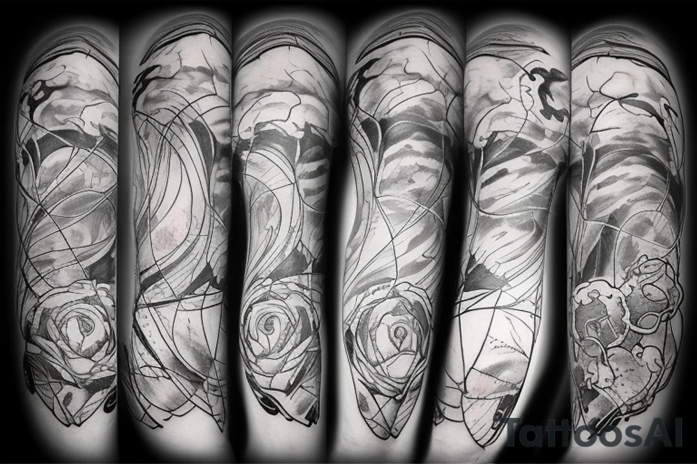 Tornado touch down on field with wind and debris tattoo idea