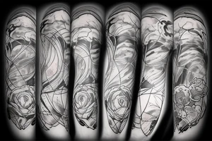 Tornado touch down on field with wind and debris tattoo idea