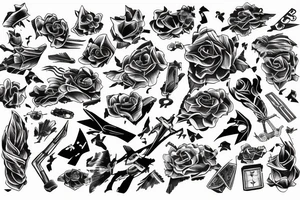 Tornado touch down on field with wind and debris tattoo idea