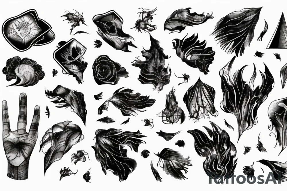 Tornado touch down on field with wind and debris tattoo idea