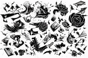 Tornado touch down on field with wind and debris tattoo idea