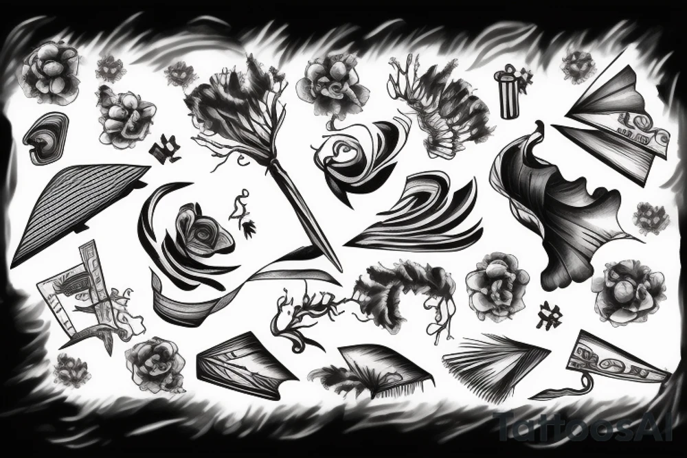 Tornado touch down on field with wind and debris tattoo idea