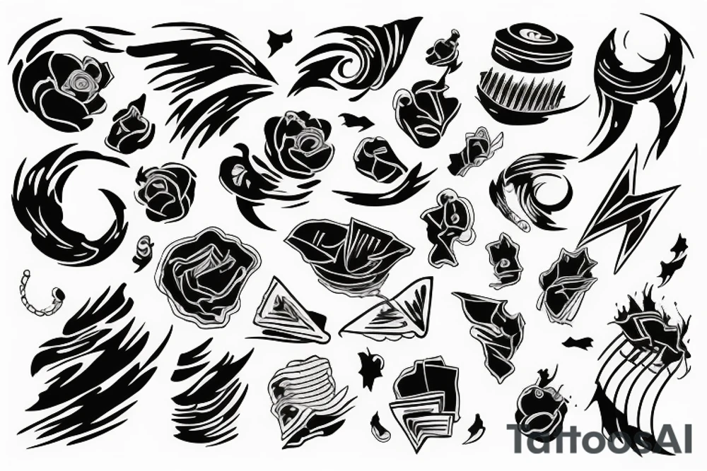 Tornado touch down on field with wind and debris tattoo idea
