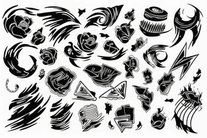 Tornado touch down on field with wind and debris tattoo idea