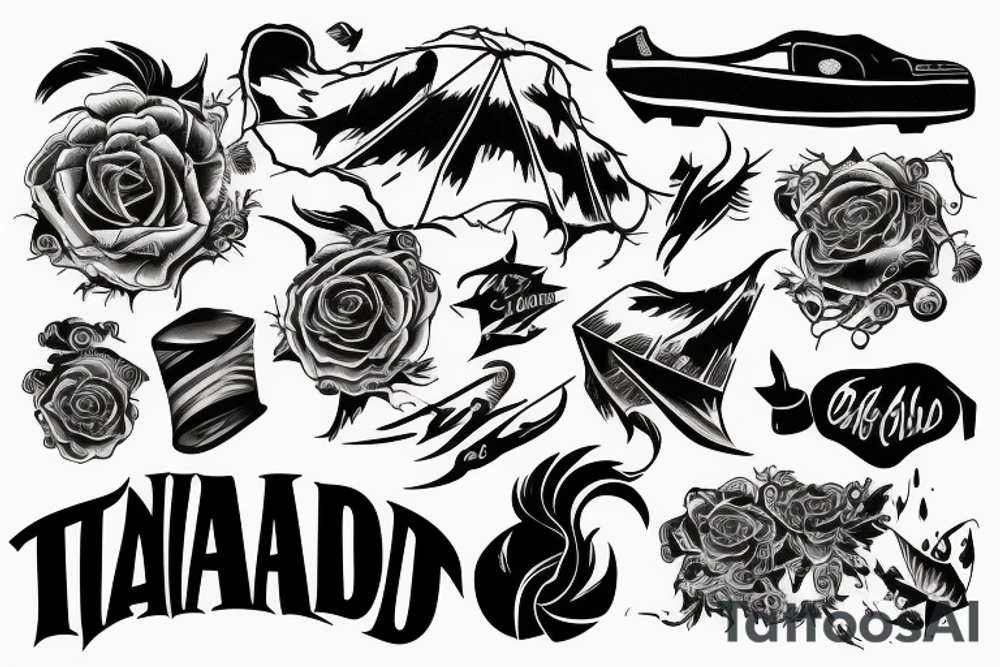 Tornado touch down on field with wind and debris tattoo idea