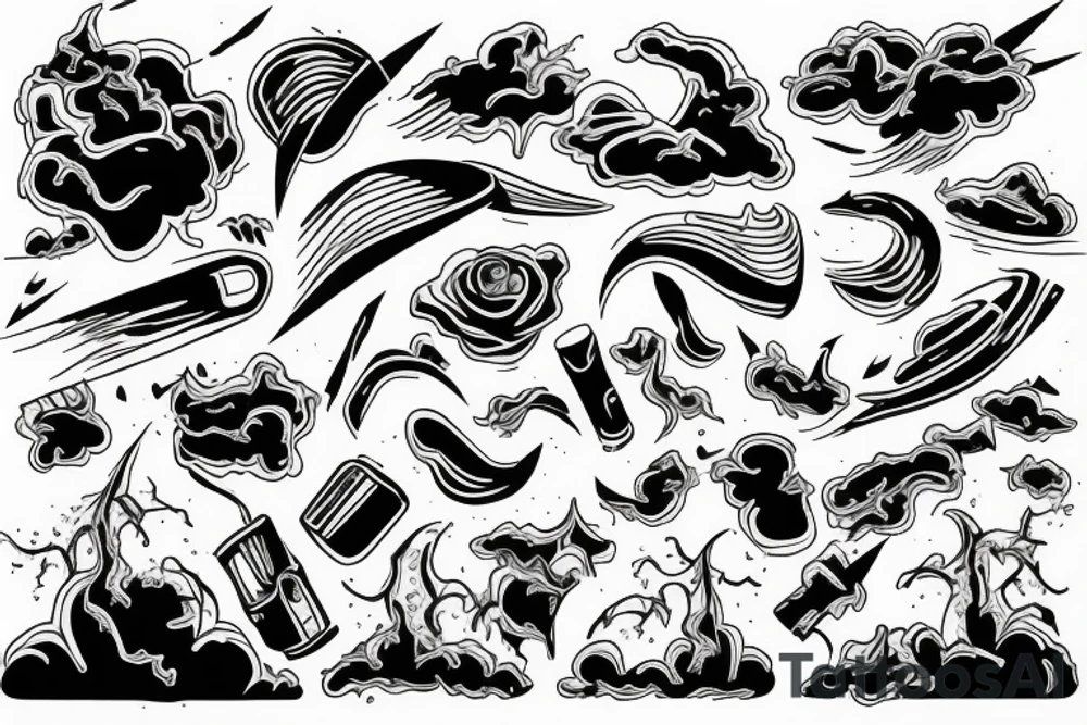 F% tornado touching down in a field tattoo idea