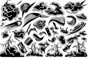 F% tornado touching down in a field tattoo idea